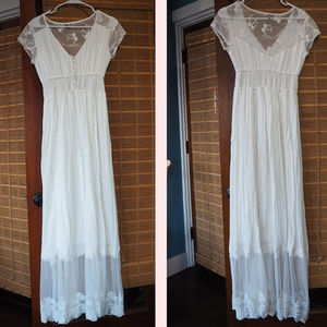 White Long Maxi Dress Gown Boho